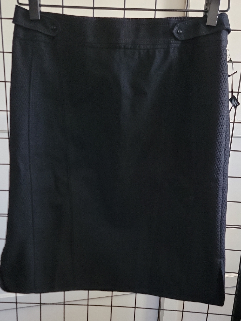 White House Black Market Black SPORTIF Ok Textured-Panel Pencil Skirt